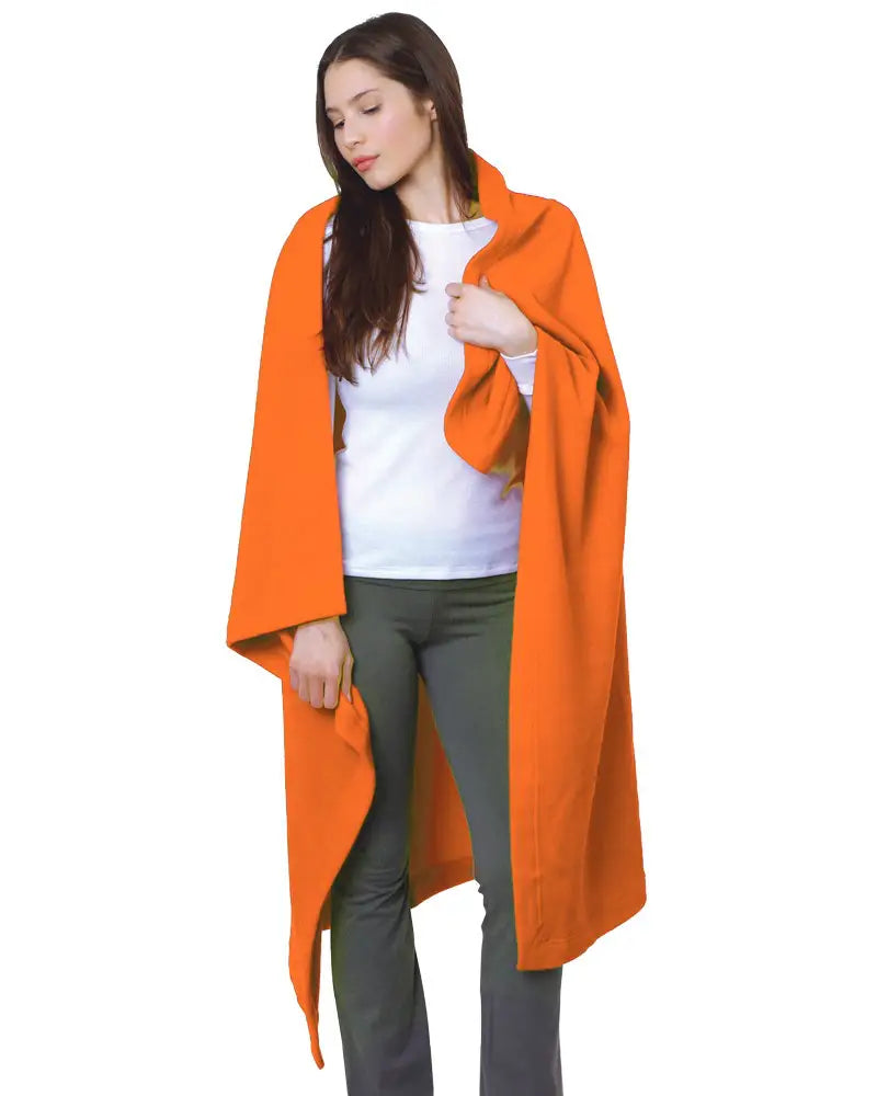 Bayside 9000b Usa-made Stadium Blanket Fleece - 9000 - Orange - one Size Fits Most