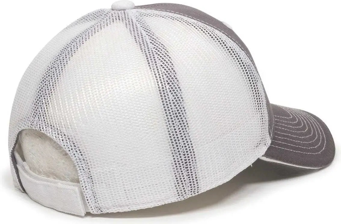 Oc Sports Gwt-101m Adjustable Mesh Back Cap - Charcoal White - Dark Gray / 6 7/8’’ - 7 1/2’’