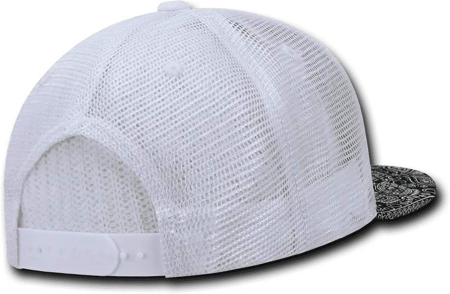 Decky 1083 Bandanna Trucker Cap - White Black - one Size Fits Most
