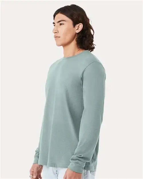 Bella + Canvas 3501cvc Heather Cvc Long Sleeve Tee - Dusty Blue