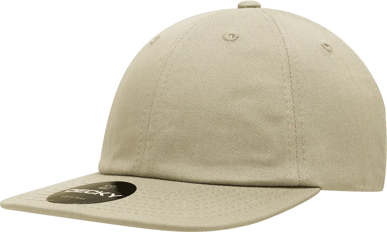 Decky 200 Relaxed Flat Bill Cotton Cap - Khaki - one Size Fits Most