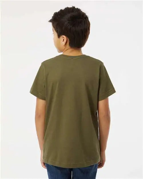 Lat 6101 Youth Fine Jersey Tee - Military Green