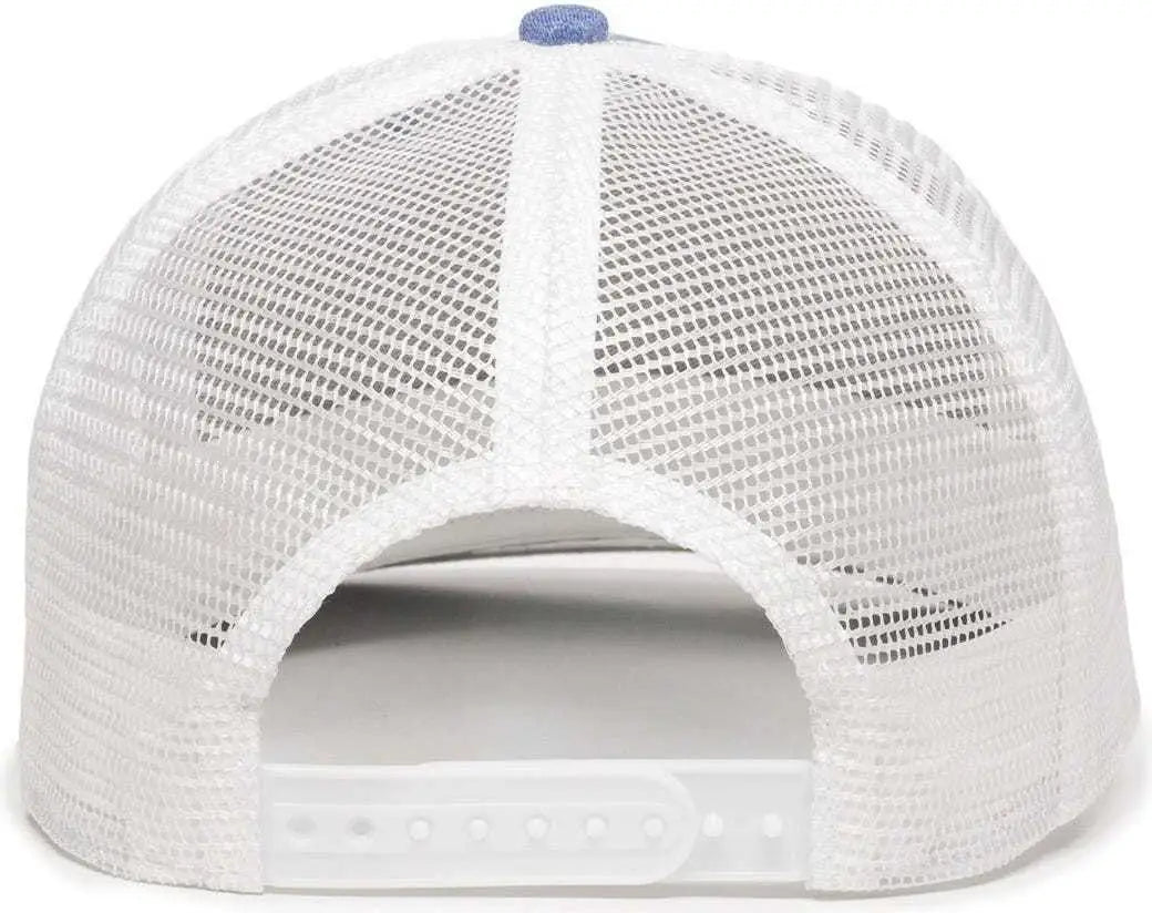 Oc Sports Rgr-100m Adjustable Mesh Back Cap - Heathered Blue White - 6 7/8’’ - 7 1/2’’
