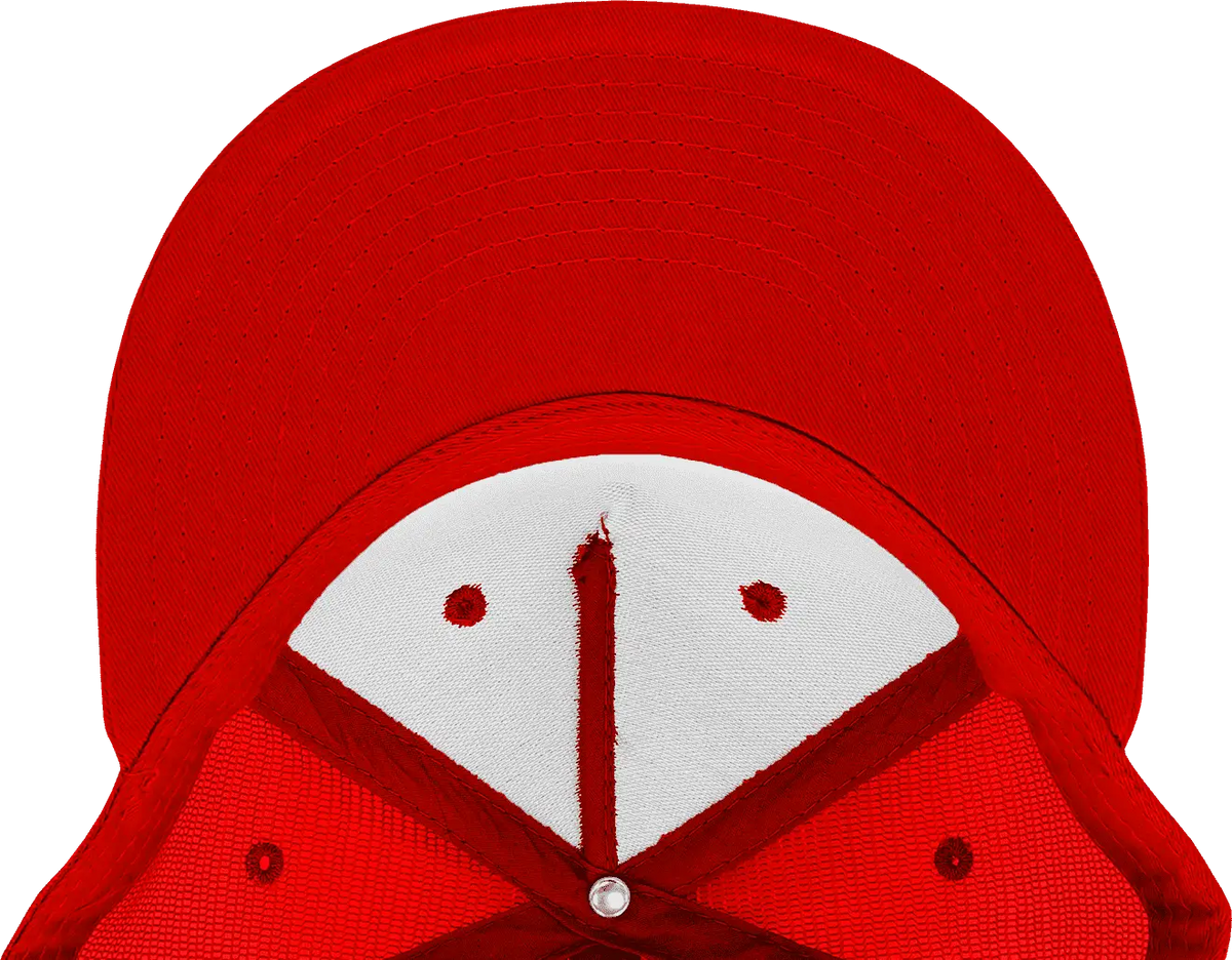Decky 1040 Classic 5 Panel Trucker Cap - White Red - one Size Fits Most