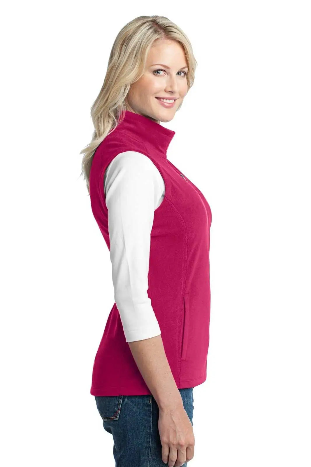 Port Authority L226 Ladies Microfleece Vest - Dark Fuchsia