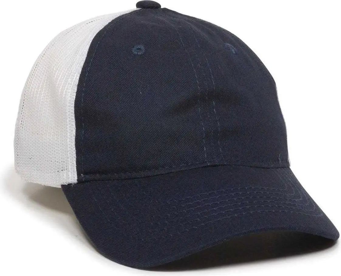 Oc Sports Fwt-130 Garment Wash Mesh Back Baseball Cap - True Navy White - 6 3/8’’ - 7’’