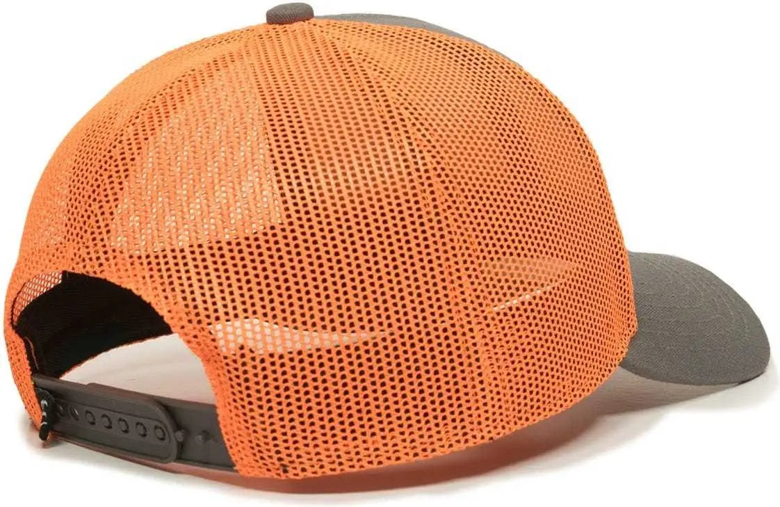 Oc Sports Oc770 Adjustable Mesh Back Cap with Sweatband - Charcoal Neon Orange - Dark Gray / 6 7/8’’ - 7 1/2’’