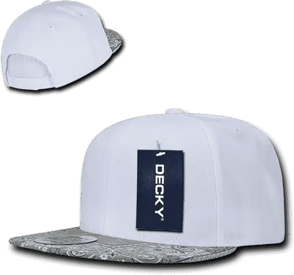 Decky 1093 Bandanna Snapback Cap - White Gray - one Size Fits Most