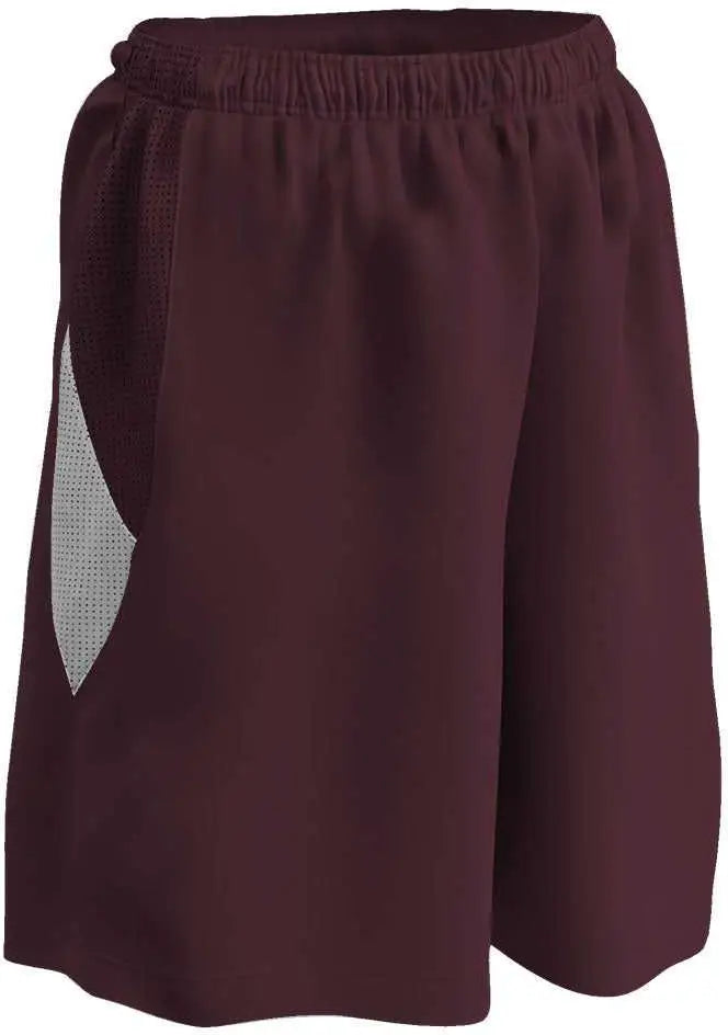 Champro Bbs15 Post Up Female Reversible Basketball Short - Maroon White