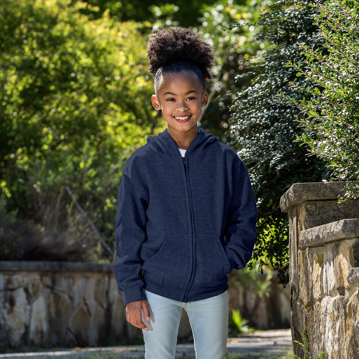 Black YOUTH CLASSIC FLEECE FULL ZIP