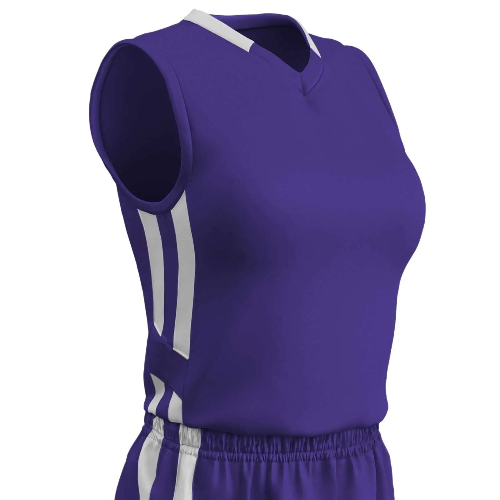 Champro Bbj9w Muscle Dri-gear Basketball Jersey Women’s - Purple White