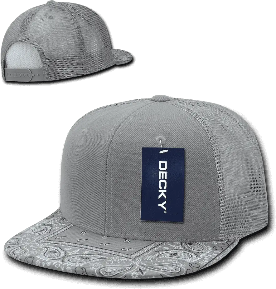 Decky 1083 Bandanna Trucker Cap - Gray - one Size Fits Most