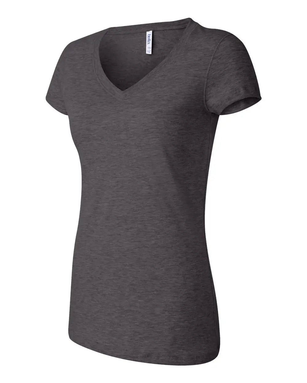 Bella + Canvas 6005 Women’s Jersey V-neck Tee - Dark Grey Heather - Gray / s