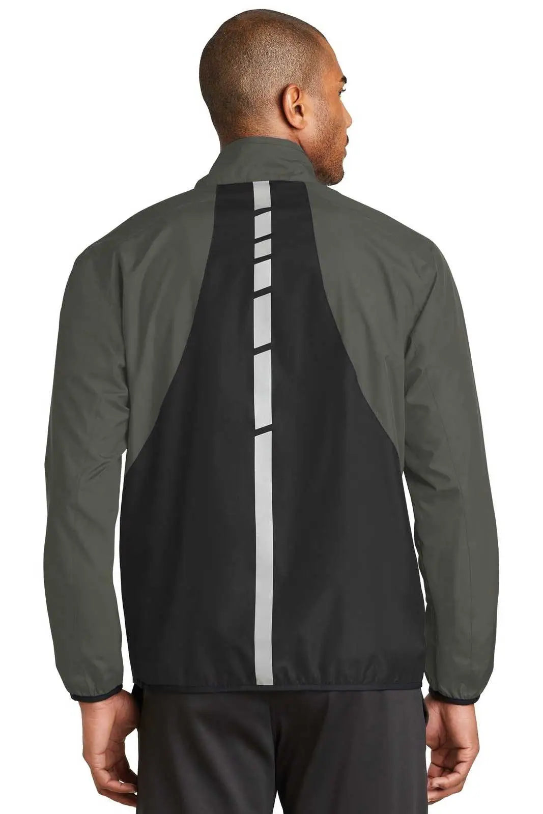 Port Authority J345 Zephyr Reflective Hit Full-zip Jacket - Gray Steel Deep Black