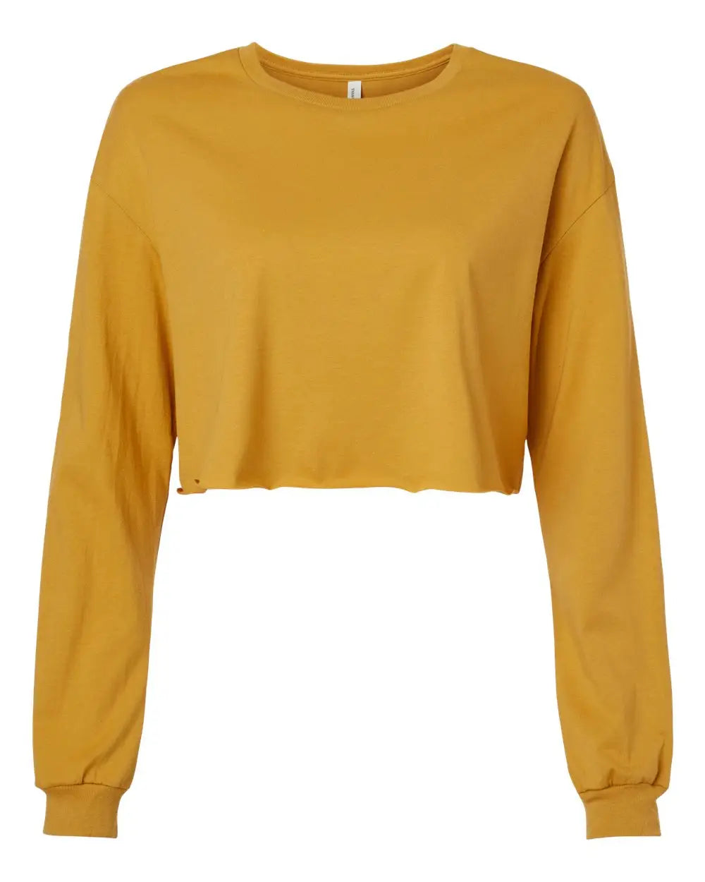 Bella + Canvas 6501 Fwd Fashion Women’s Crop Long Sleeve Tee - Mustard - Gold / s
