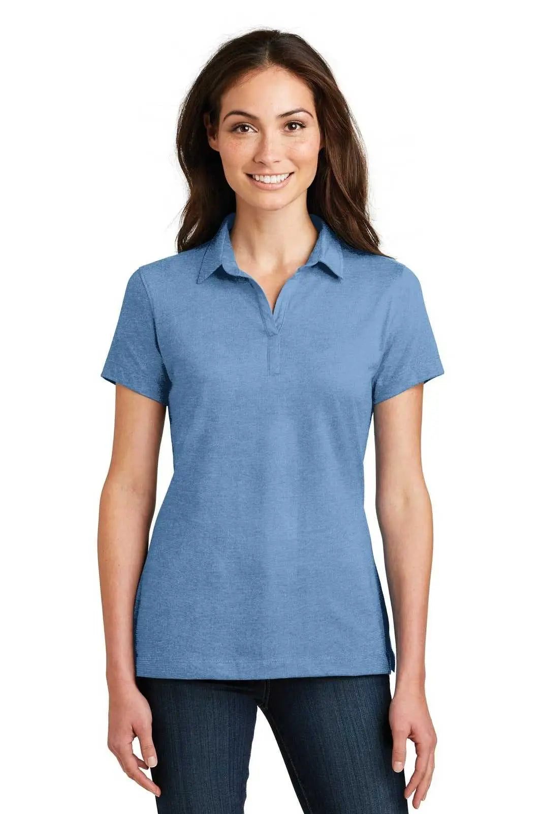 Port Authority L577 Ladies Meridian Cotton Blend Polo - Blue Skies