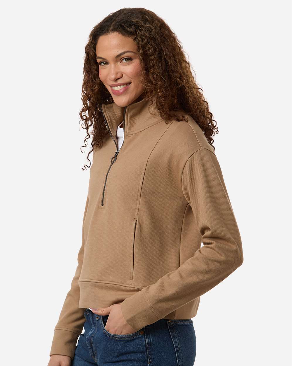 Cafe Women's Mantra Half-Zip Ottoman Pullover - NE220W