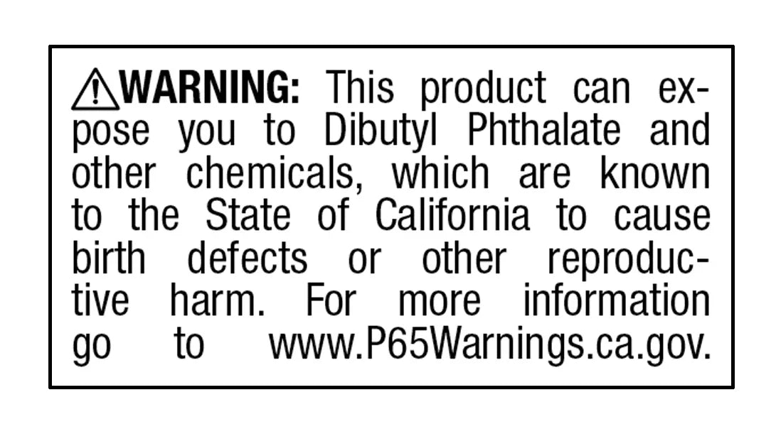 California Prop 65 Chemical Warning Labels