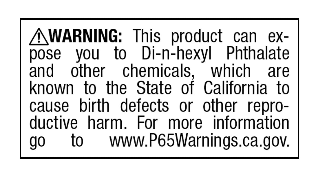 California Prop 65 Chemical Warning Labels