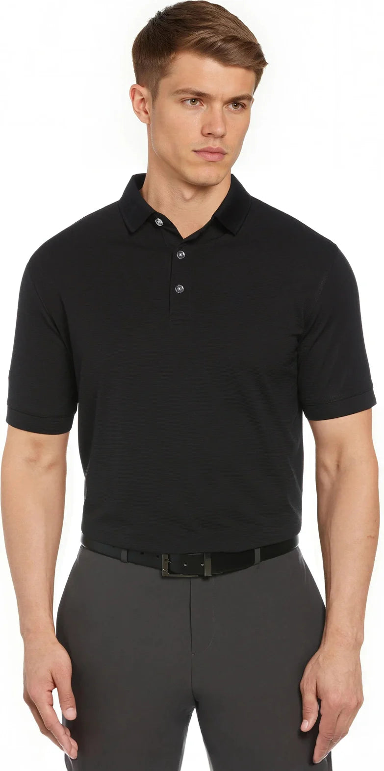 Callaway Golf Cgm441 Short Sleeve Ottoman Polo Shirt - Black - Adult s