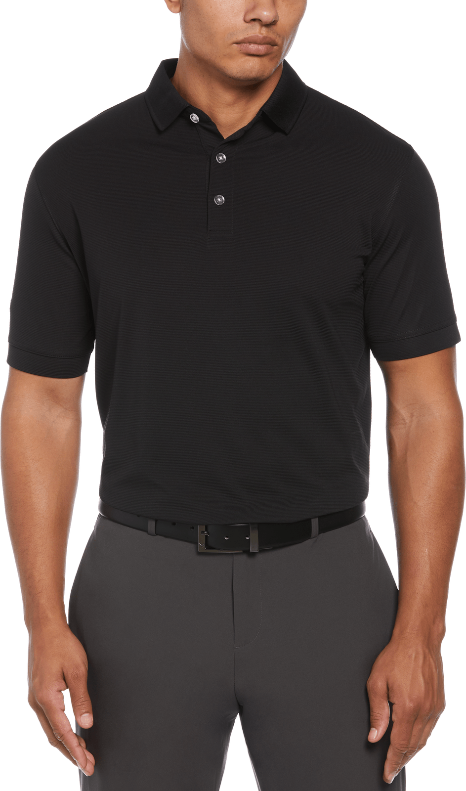 Callaway Golf Cgm441 Short Sleeve Ottoman Polo Shirt - Black