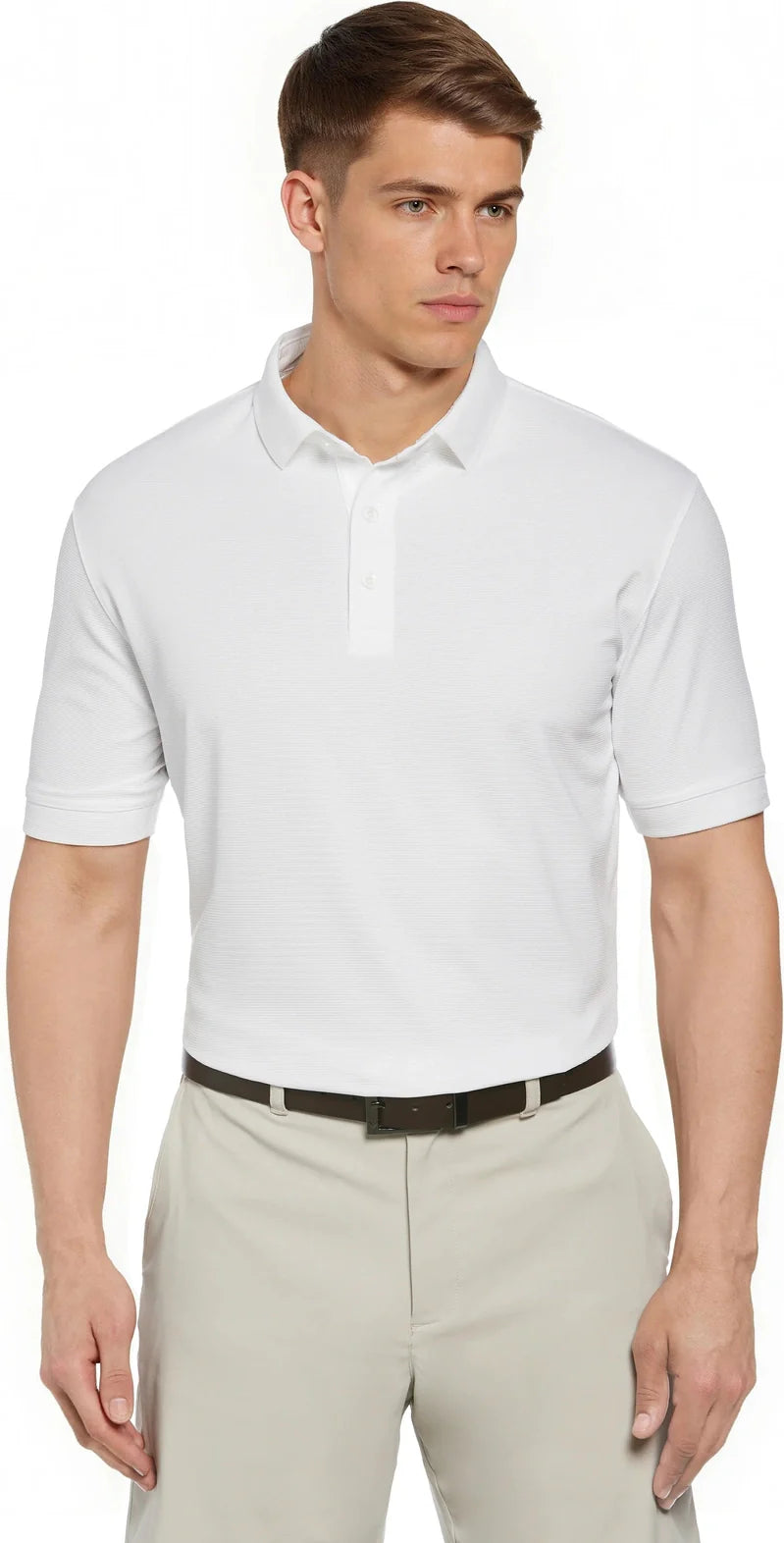 Callaway Golf Cgm441 Short Sleeve Ottoman Polo Shirt - White - Adult s
