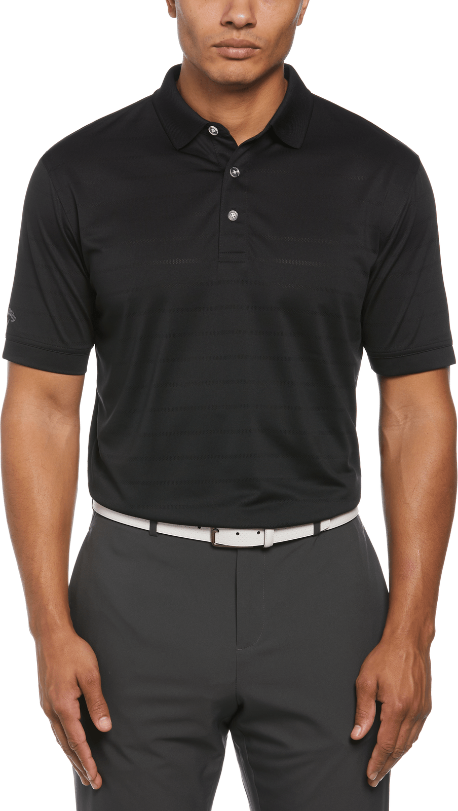 Callaway Golf Cgm451 Vent Short Sleeve Open Mesh Polo Shirt - Black