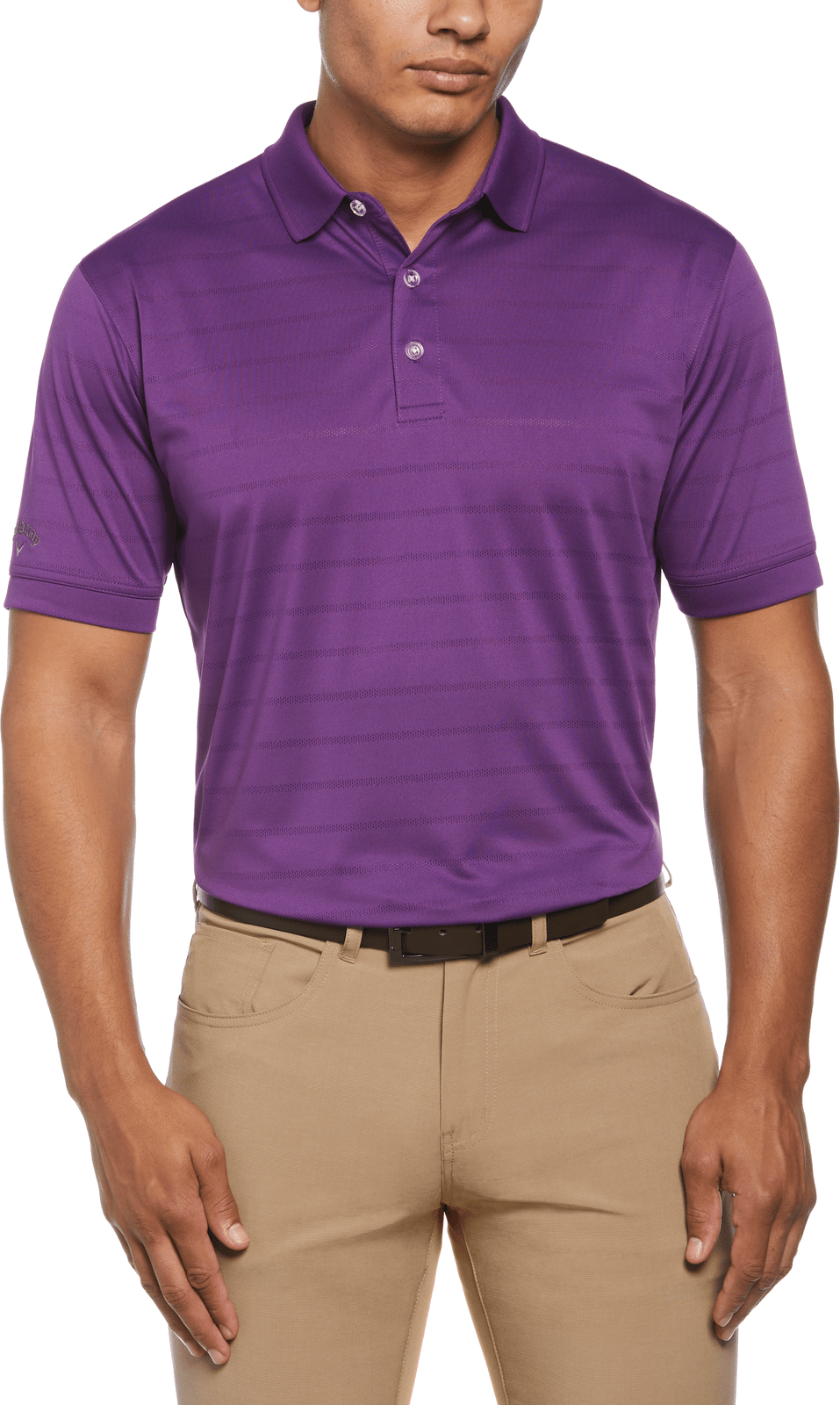 Callaway Golf Cgm451 Vent Short Sleeve Open Mesh Polo Shirt - Purple Magic