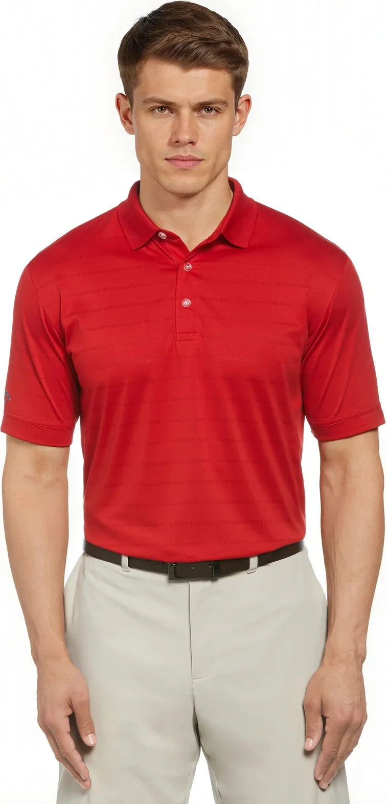 Callaway Golf Cgm451 Vent Short Sleeve Open Mesh Polo Shirt - Salsa