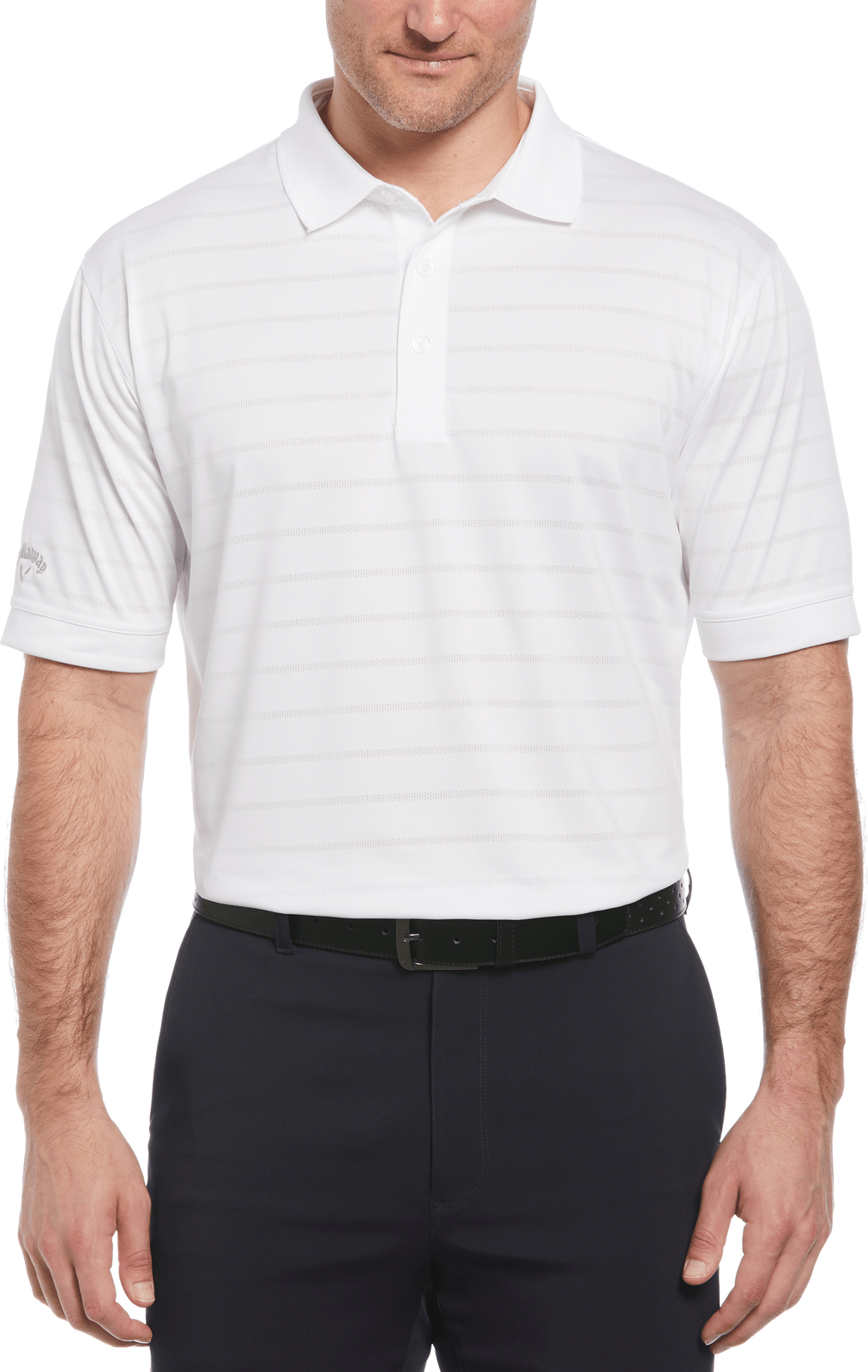 Callaway Golf Cgm451 Vent Short Sleeve Open Mesh Polo Shirt - White