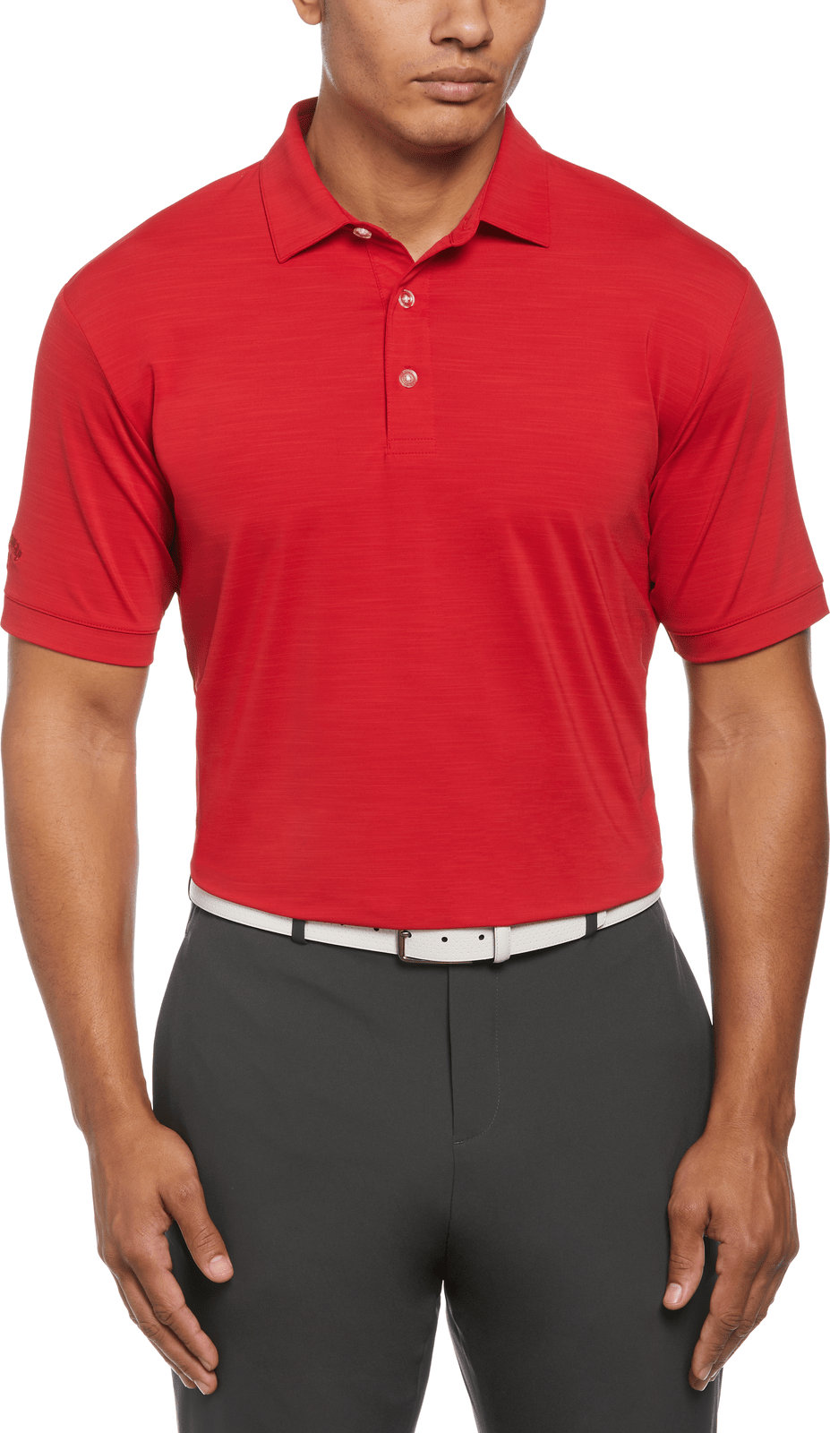 Callaway Golf Cgm452 Short Sleeve Opti-shield Tonal Performance Polo - Salsa