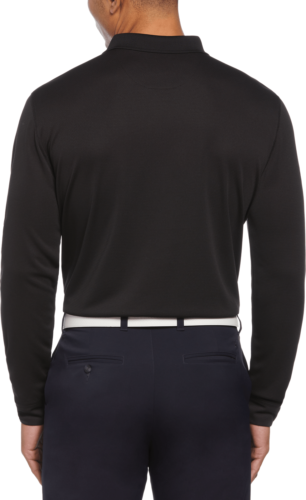 Callaway Golf Cgm670 Solid Long Sleeve Polo - Black