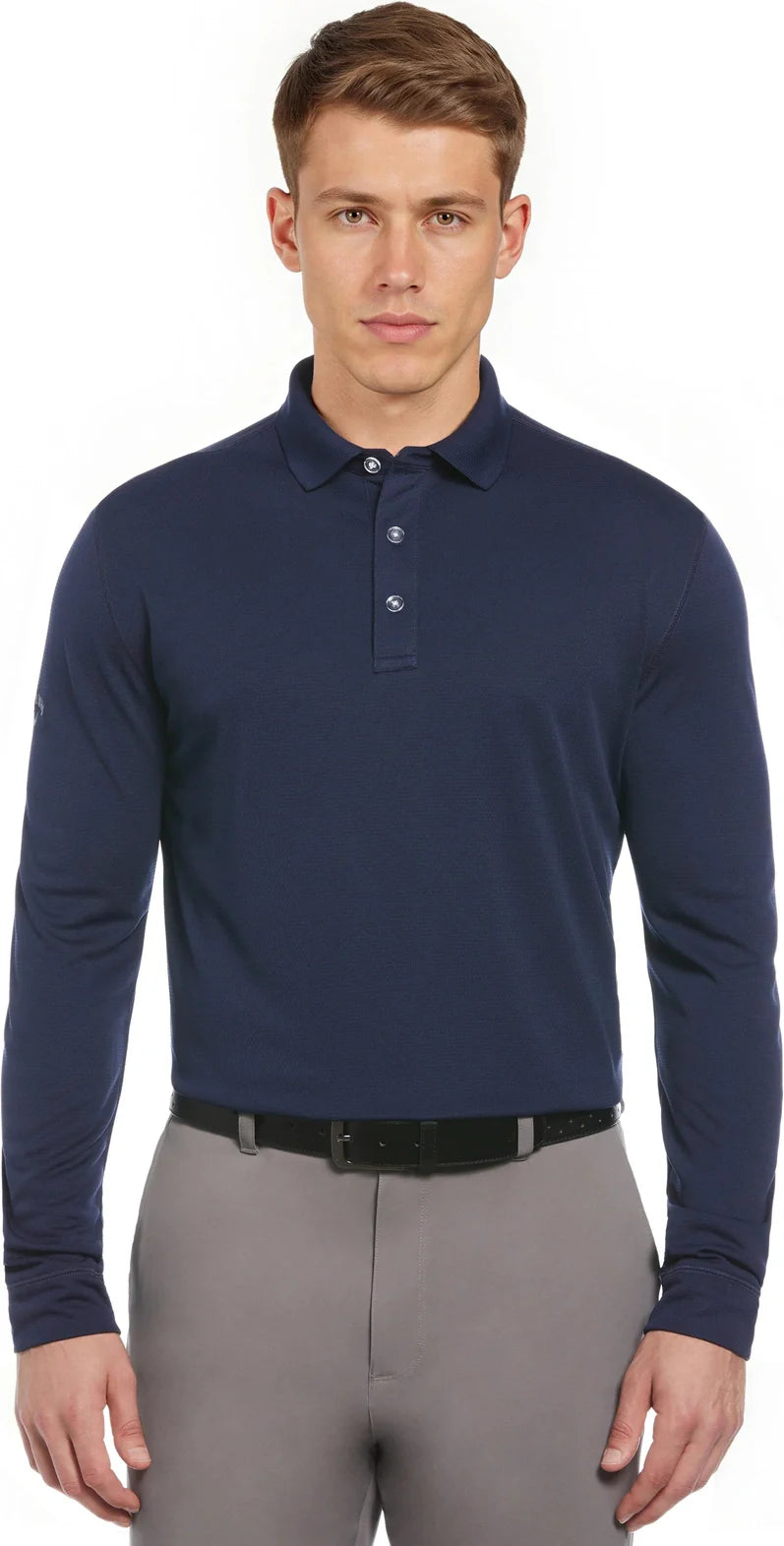 Callaway Golf Cgm670 Solid Long Sleeve Polo - Peacoat - Adult Xs