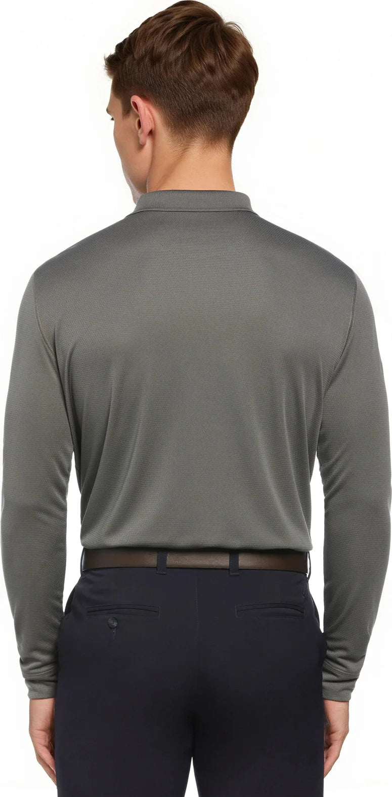Callaway Golf Cgm670 Solid Long Sleeve Polo - Smoked Pearl - Adult Xs