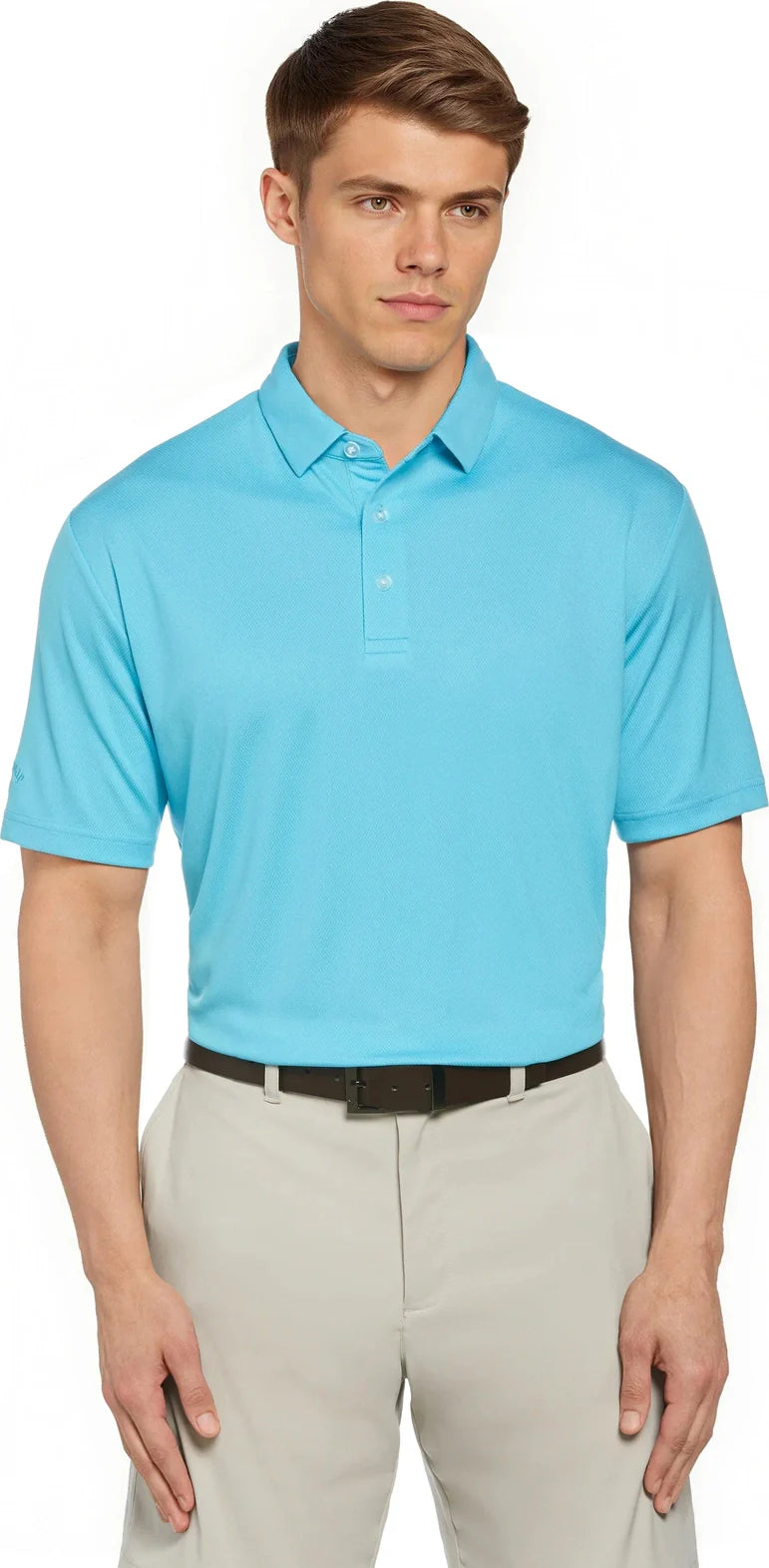Callaway Golf Cgm692 Men’s Cooling Birdseye Polo - Blue Atoll - Adult s