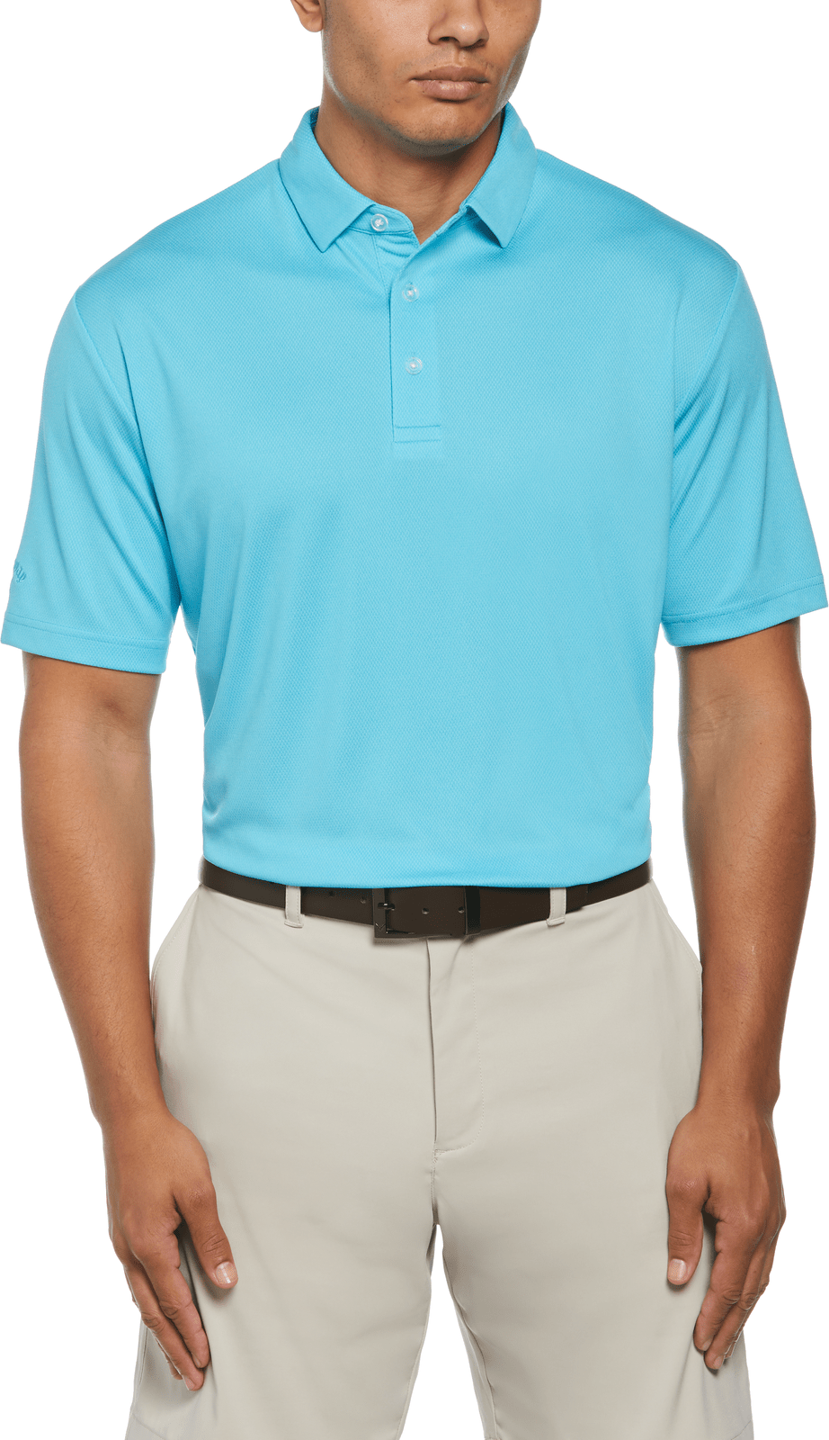 Callaway Golf Cgm692 Men’s Cooling Birdseye Polo - Blue Atoll