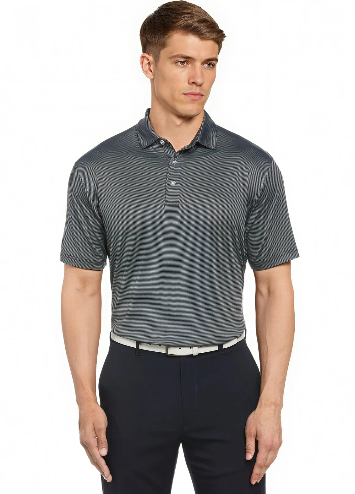 Callaway Golf Cgm711 Short Sleeve Fine Line Stripe Polo - Black - Adult s