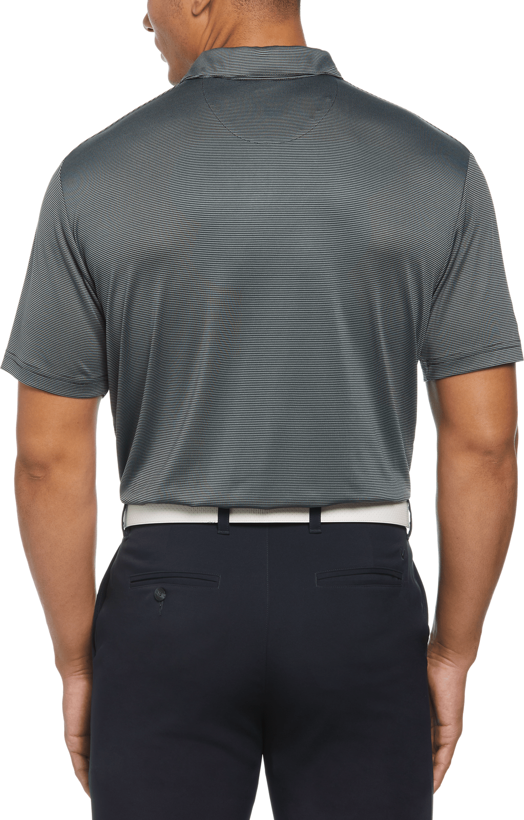 Callaway Golf Cgm711 Short Sleeve Fine Line Stripe Polo - Black