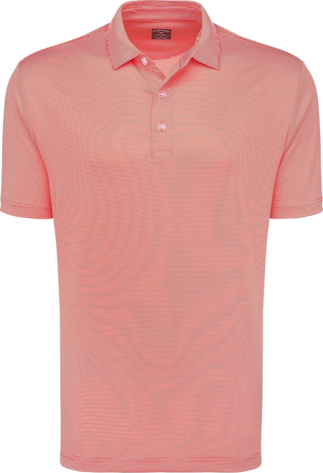 Callaway Golf Cgm711 Short Sleeve Fine Line Stripe Polo - Cayenne Apricot Blush