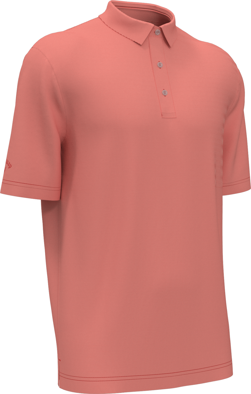 Callaway Golf Cgm711 Short Sleeve Fine Line Stripe Polo - Cayenne Apricot Blush