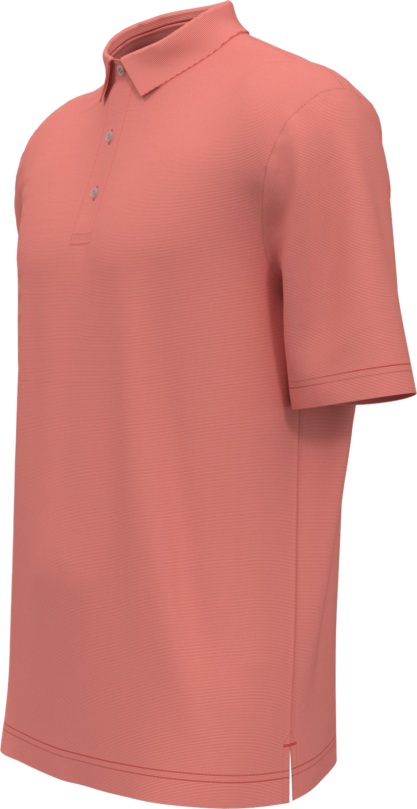 Callaway Golf Cgm711 Short Sleeve Fine Line Stripe Polo - Cayenne Apricot Blush