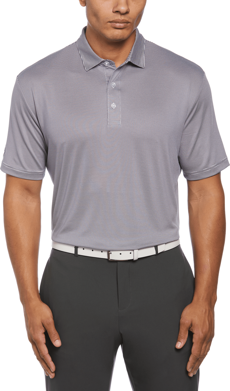 Callaway Golf Cgm711 Short Sleeve Fine Line Stripe Polo - Peacoat White