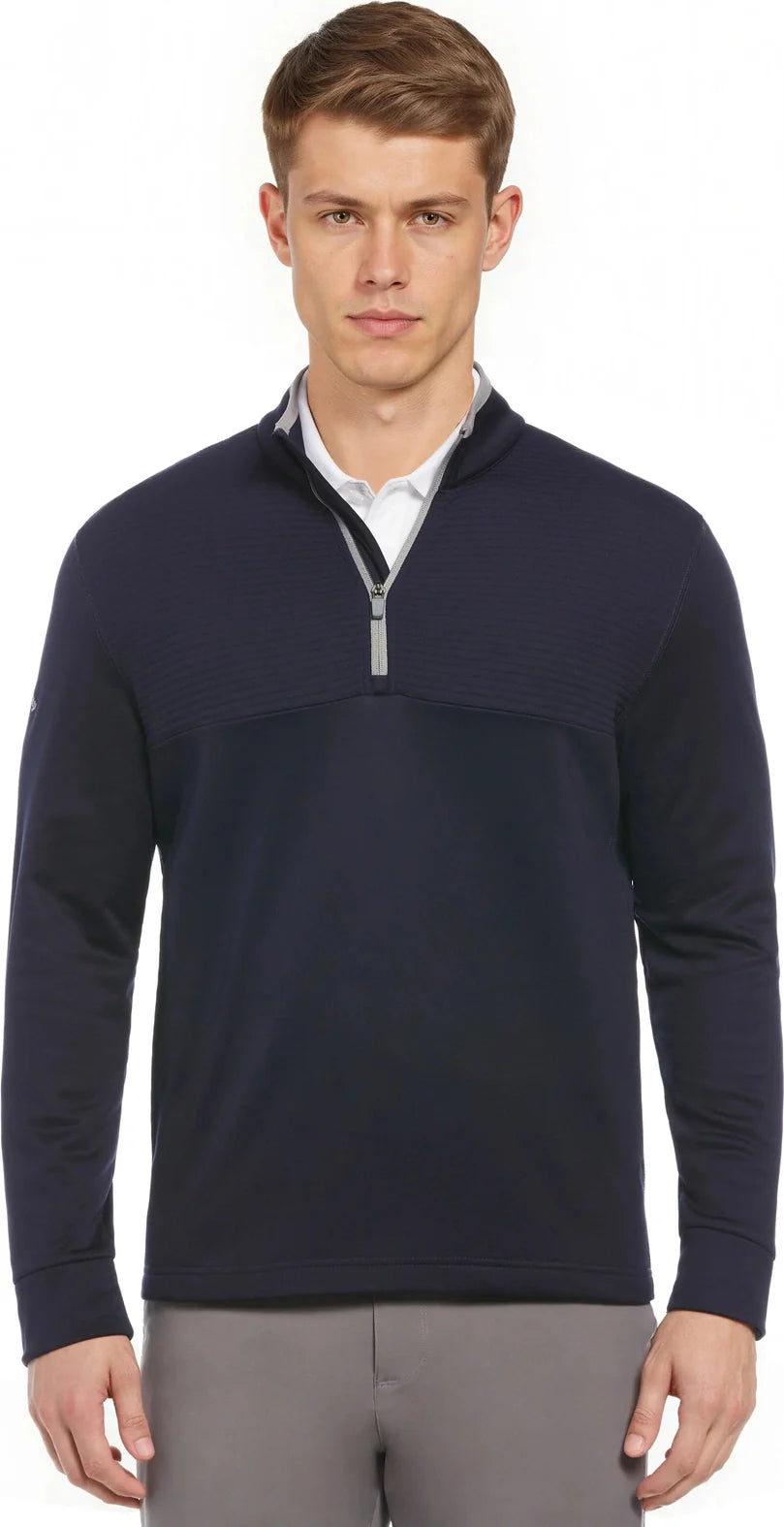 Callaway Golf Cgm715 Long Sleeve Ottoman Fleece 1/4 Zip Pullover Sweater - Peacoat - Adult s