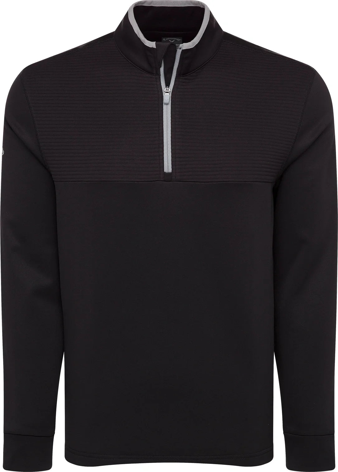 Callaway Golf Cgm715 Long Sleeve Ottoman Fleece 1/4 Zip Pullover Sweater - Black