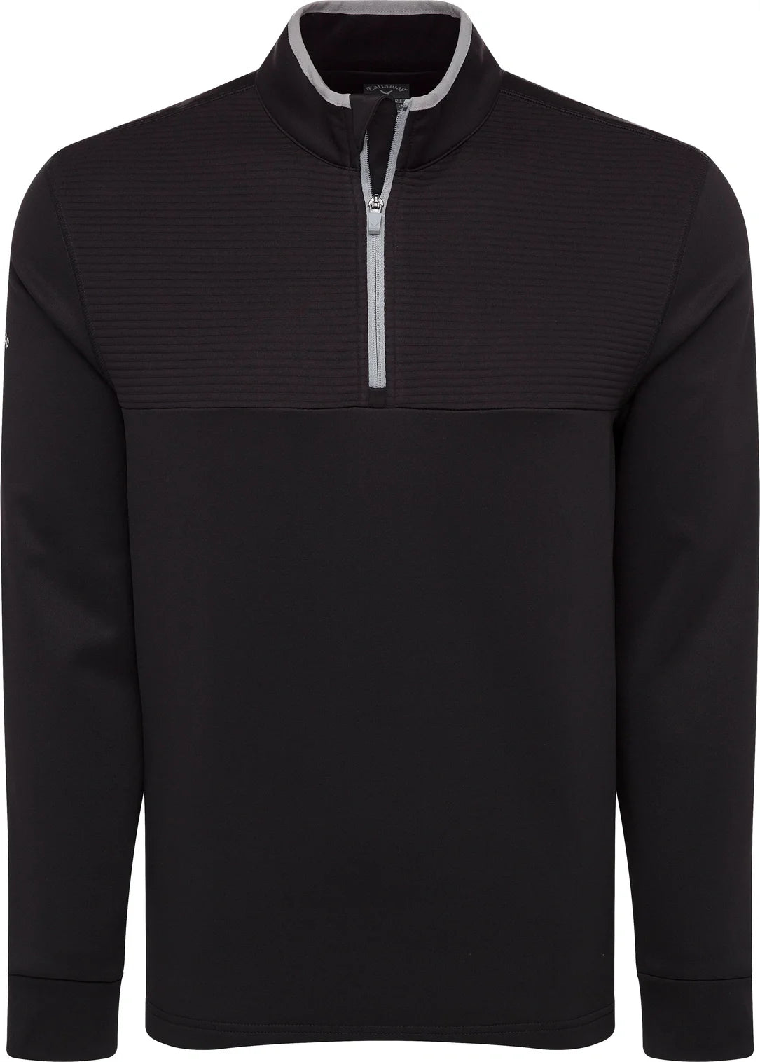 Callaway Golf Cgm715 Long Sleeve Ottoman Fleece 1/4 Zip Pullover Sweater - Black