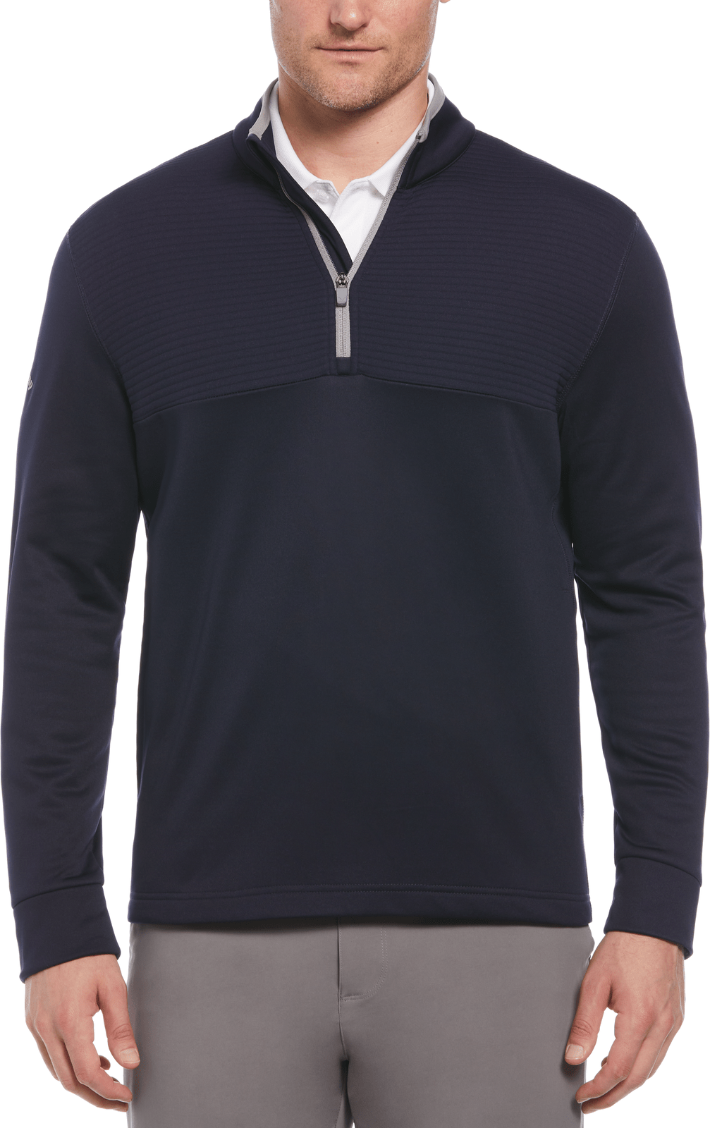 Callaway Golf Cgm715 Long Sleeve Ottoman Fleece 1/4 Zip Pullover Sweater - Peacoat