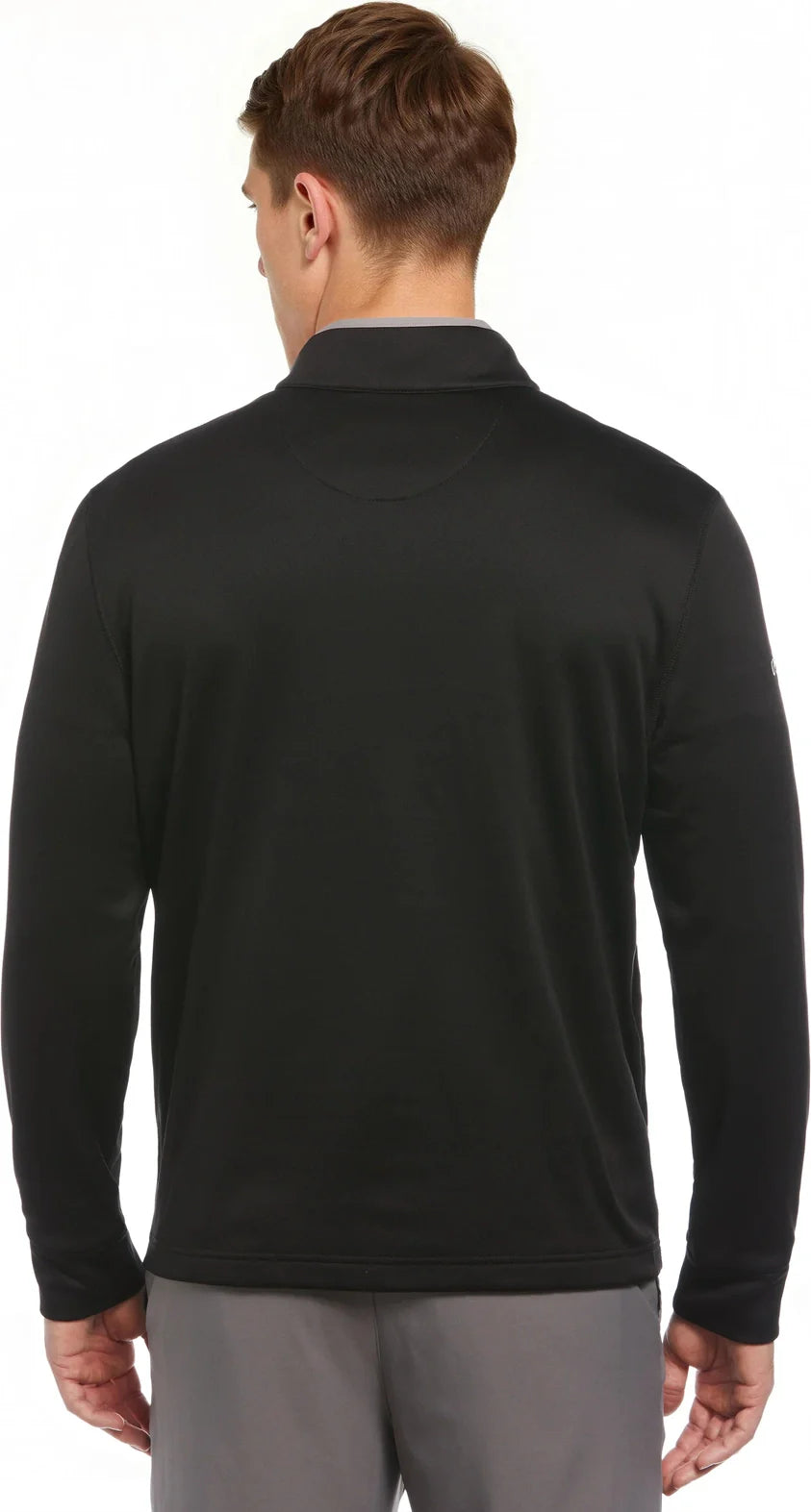 Callaway Golf Cgm715 Long Sleeve Ottoman Fleece 1/4 Zip Pullover Sweater - Black - Adult s