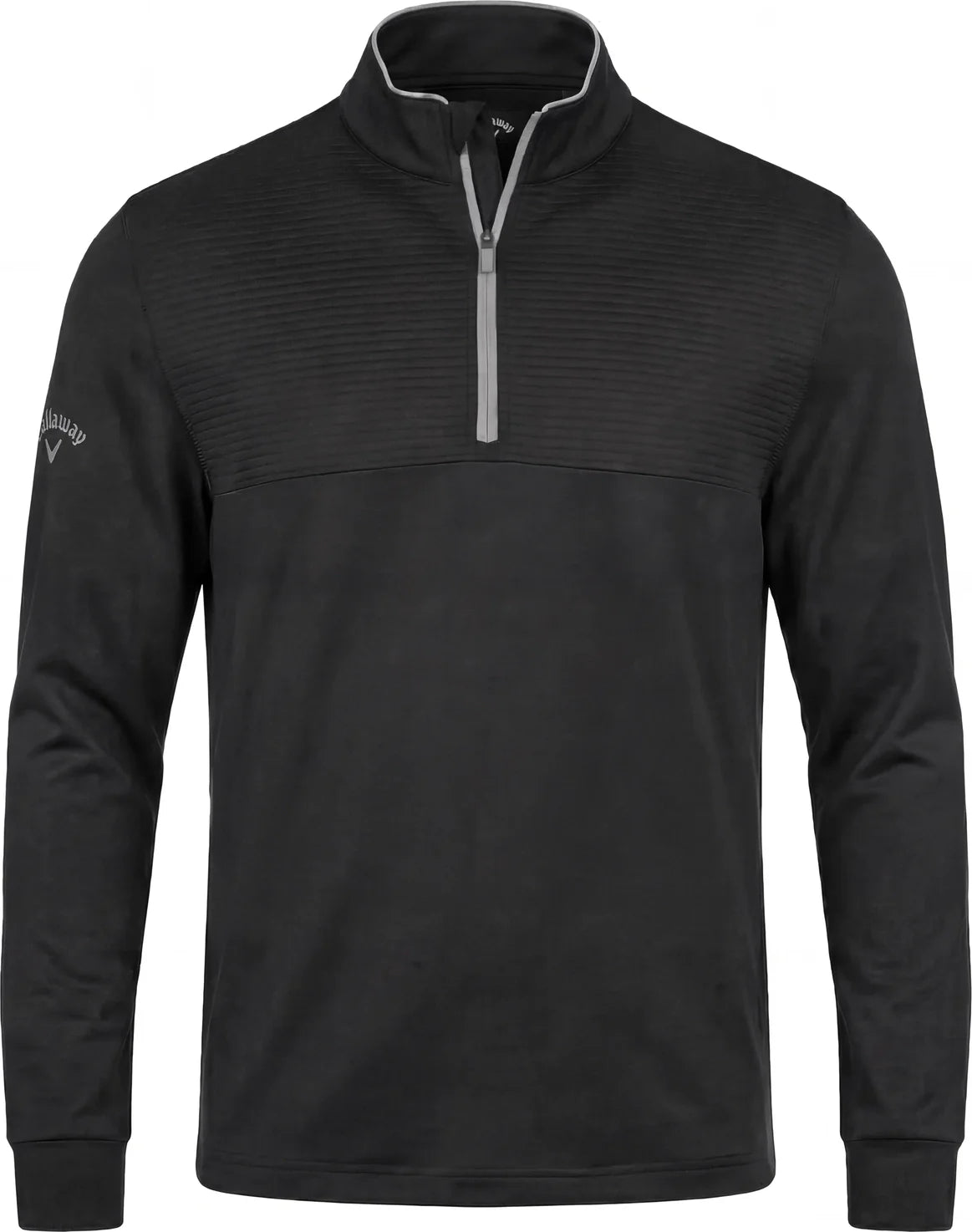 Callaway Golf Cgm715 Long Sleeve Ottoman Fleece 1/4 Zip Pullover Sweater - Black