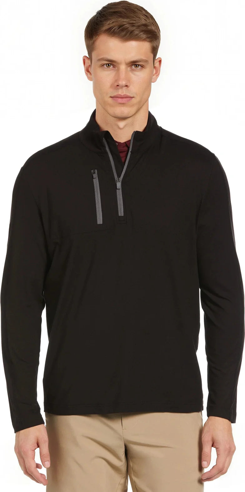 Callaway Golf Cgm742 Lightweight Long Sleeve 1/4 Zip Shirt - Black - Adult s