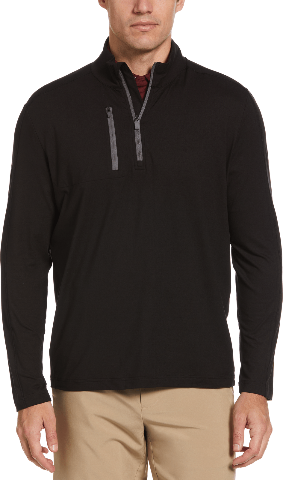 Callaway Golf Cgm742 Lightweight Long Sleeve 1/4 Zip Shirt - Black